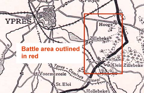The area of the Battle of Mount Sorrel