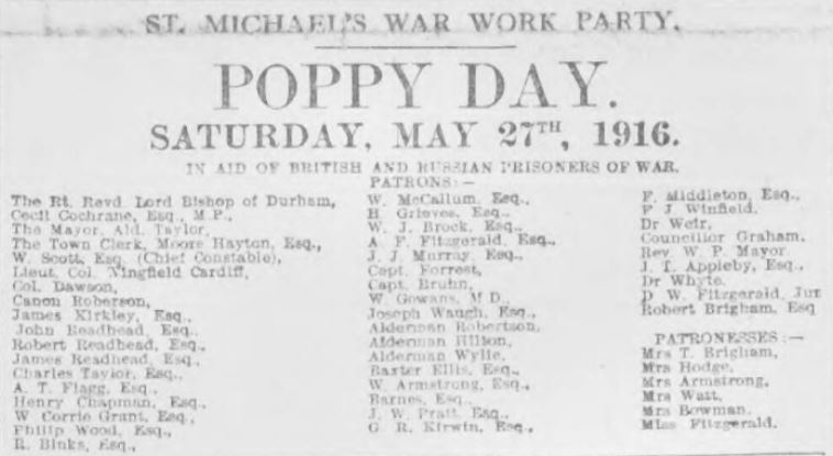 The "Shields Daily Gazette" ran this article on 8 May 1916.